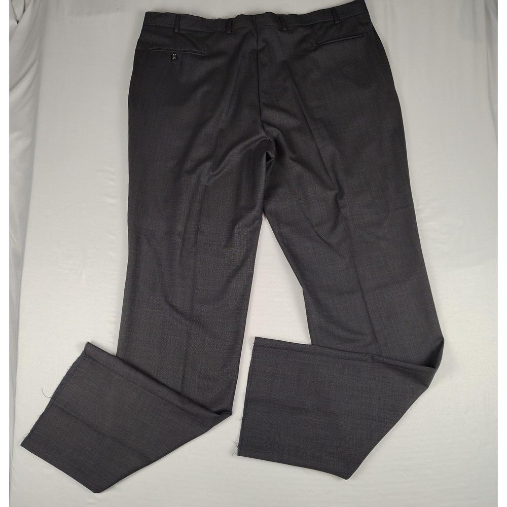 Jos A Bank Mens 50L Charcoal Gray 100% Wool 2 Piece Suit 45 Waist Unhemmed Pants - Picture 16 of 16